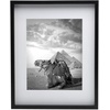 image:imageMikasa 13x16x15 Inch Wood Gallery Portrait Frame Displays one 12x14 Photo Without Mat or 8x10 Photo With Mat GoldBlack