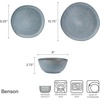 image:imageMikasa Benson 12 Piece Stoneware Dinnerware Set Service for 4 Plate and Bowl Modern with Organic Freeform Shape for Everyday Dining Blue