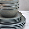 image:imageMikasa Benson 12 Piece Stoneware Dinnerware Set Service for 4 Plate and Bowl Modern with Organic Freeform Shape for Everyday Dining Blue