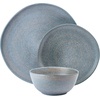 image:imageMikasa Benson 12 Piece Stoneware Dinnerware Set Service for 4 Plate and Bowl Modern with Organic Freeform Shape for Everyday Dining Blue