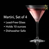 image:imageMikasa Cheers 10Ounce Martini Glasses Fun Etched Designs Durable Clear Glass Cocktail Glassware Set of 4 Perfect for Entertaining and Gifting