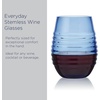 image:imageMikasa Ciara 18 Oz Red White Stemless Wine Glasses Set of 4 Cobalt