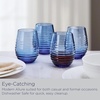 image:imageMikasa Ciara 18 Oz Red White Stemless Wine Glasses Set of 4 Cobalt