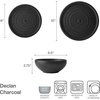 image:imageMikasa Declan 12 Piece Stoneware Dinnerware Set Service for 4 Modern Black Plate and Bowl Dishes with High Rims Black