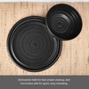 image:imageMikasa Declan 12 Piece Stoneware Dinnerware Set Service for 4 Modern Black Plate and Bowl Dishes with High Rims Black