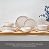 image:imageMikasa Declan 12 Piece Stoneware Dinnerware Set Service for 4 Modern Plate and Bowl with High Rims for Everyday Use Beige