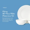 image:imageMikasa Delray 40Piece Bone China Dinnerware Set White Round Dishes for 8  Dinner Plates Salad Plates Cereal Bowls Fruit Bowls and MugsDelray