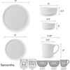 image:imageMikasa Delray 40Piece Bone China Dinnerware Set White Round Dishes for 8  Dinner Plates Salad Plates Cereal Bowls Fruit Bowls and MugsSamantha