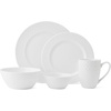 image:imageMikasa Delray 40Piece Bone China Dinnerware Set White Round Dishes for 8  Dinner Plates Salad Plates Cereal Bowls Fruit Bowls and MugsTrellis