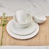 image:imageMikasa Delray 40Piece Bone China Dinnerware Set White Round Dishes for 8  Dinner Plates Salad Plates Cereal Bowls Fruit Bowls and MugsTrellis