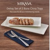image:imageMikasa Delray Chip Resistant Set of 2 Platter Serving Tray 12 and 15 inch