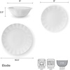 image:imageMikasa Elodie Scalloped 12 Piece Bone China Durable Chip Resistant Lightweight Dinnerware Set Service for 4 White