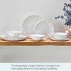 image:imageMikasa Elodie Scalloped 12 Piece Bone China Durable Chip Resistant Lightweight Dinnerware Set Service for 4 White