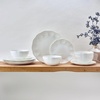 image:imageMikasa Flora Scalloped Lightweight Chip Resistant Bone China 12 Piece Plate Bowl Dinnerware Set Service for 4 White