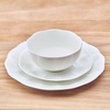 image:imageMikasa Flora Scalloped Lightweight Chip Resistant Bone China 12 Piece Plate Bowl Dinnerware Set Service for 4 White