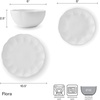 image:imageMikasa Flora Scalloped Lightweight Chip Resistant Bone China 12 Piece Plate Bowl Dinnerware Set Service for 4 White