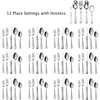 image:imageMikasa French Countryside 65Piece Flatware Set Service for 12 1810 Stainless Steel Silverware Set with Hostess Serving Pieces Dishwasher Safe65 Piece Set