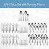 image:imageMikasa French Countryside 65Piece Flatware Set Service for 12 1810 Stainless Steel Silverware Set with Hostess Serving Pieces Dishwasher Safe65 Piece Set