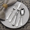 image:imageMikasa French Countryside 65Piece Flatware Set Service for 12 1810 Stainless Steel Silverware Set with Hostess Serving Pieces Dishwasher Safe65 Piece Set