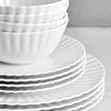 image:imageMikasa Isadora Scalloped Bone China Lightweight Chip Resistant 12 Piece Dinnerware Set Service for 4