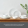 image:imageMikasa Isadora Scalloped Bone China Lightweight Chip Resistant 12 Piece Dinnerware Set Service for 4