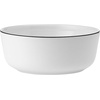 image:imageMikasa Samantha 12 Piece Bone China Dinnerware Plate and Bowl Set Service for 4 Black Banded Rim ChipResistant Lightweight Durable White
