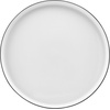image:imageMikasa Samantha 12 Piece Bone China Dinnerware Plate and Bowl Set Service for 4 Black Banded Rim ChipResistant Lightweight Durable White