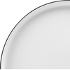 image:imageMikasa Samantha 12 Piece Bone China Dinnerware Plate and Bowl Set Service for 4 Black Banded Rim ChipResistant Lightweight Durable White