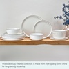 image:imageMikasa Samantha 12 Piece Bone China Dinnerware Plate and Bowl Set Service for 4 Black Banded Rim ChipResistant Lightweight Durable White