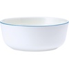image:imageMikasa Samantha 12 Piece Bone China Dinnerware Set Service for 4 Flat Plates and Bowl with Blue Rim ChipResistant Lightweight Elegant and Durable White