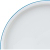 image:imageMikasa Samantha 12 Piece Bone China Dinnerware Set Service for 4 Flat Plates and Bowl with Blue Rim ChipResistant Lightweight Elegant and Durable White