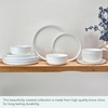 image:imageMikasa Samantha 12 Piece Bone China Dinnerware Set Service for 4 Flat Plates and Bowl with Blue Rim ChipResistant Lightweight Elegant and Durable White