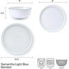 image:imageMikasa Samantha 12 Piece Bone China Dinnerware Set Service for 4 Flat Plates and Bowl with Blue Rim ChipResistant Lightweight Elegant and Durable White