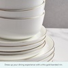 image:imageMikasa Samantha Gold Bone China Chip Resistant 12 Piece Dinnerware Set Servie for 4