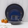 image:imageMikasa Swirl Coupe Black 16 Piece Dinnerware Set Service For 4 Blue Ombre