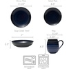 image:imageMikasa Swirl Coupe Black 16 Piece Dinnerware Set Service For 4 Blue Ombre