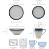 image:imageMikasa Swirl Ombre Grey 16 Piece Dinnerware Set Service for 4Blue