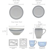 image:imageMikasa Swirl Ombre Grey 16 Piece Dinnerware Set Service for 4Ombre Grey