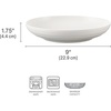 image:imageMikasa Trellis Bone China 9Inch Pasta Bowls Set of 4 Lightweight ChipResistant White Porcelain Dishwasher and Microwave Safe8inch Pack of 4