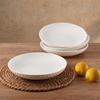 image:imageMikasa Trellis Bone China 9Inch Pasta Bowls Set of 4 Lightweight ChipResistant White Porcelain Dishwasher and Microwave Safe9inch Pack of 4
