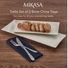 image:imageMikasa Trellis Chip Resistant Set of 2 Platter Serving Tray 12 and 15 inch
