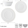 image:imageMikasa Trellis Gold Rim Bone China Lightweight Chip Resistant 12 Piece Dinnerware Set Service for 4
