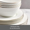 image:imageMikasa Trellis Gold Rim Bone China Lightweight Chip Resistant 12 Piece Dinnerware Set Service for 4