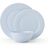 image:imageMikasa Trellis Pastel Bone China Lightweight Chip Resistant 12 Piece Dinnerware Set Service for 4 Misty Blue