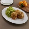 image:imageMikasa Trellis White Bone China Lightweight Chip Resistant Oval Serving Platter White