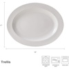 image:imageMikasa Trellis White Bone China Lightweight Chip Resistant Oval Serving Platter White