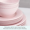 image:imageMiksa Trellis Pink Bone China Chip Resistant Lightweight 12 Piece Dinnerware Set Service for 4