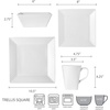 image:imageTrellis White Square 16 Piece Dinnerware Set Service For 4Trellis