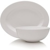 image:imageMikasa Delray 14Inch Oval Platter and 9Inch Vegetable Bowl Set White  518829414 Oval Platter and 9 Round Vegetable Bowl
