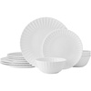 image:imageMikasa Isadora Scalloped Bone China Lightweight Chip Resistant 12 Piece Dinnerware Set Service for 4